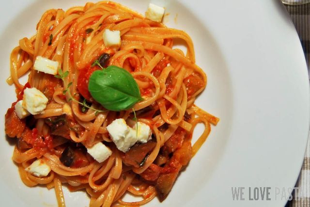 Bavette Melanzane con Mozzarella