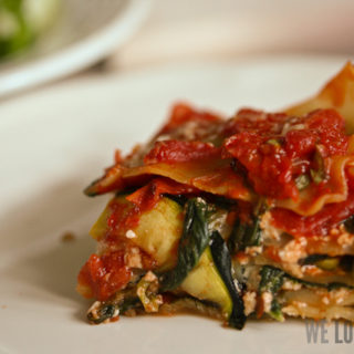 Lasagne mit gebratenen Zucchini und Spinat