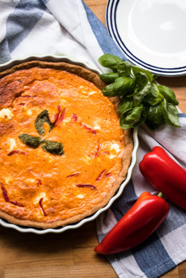 Tarte mit Paprika und Ziegenkäse