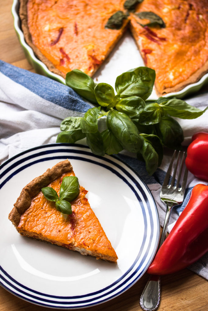 Tarte mit gerösteter Paprika und Ziegenkäse