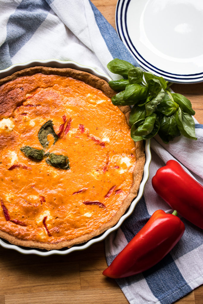 Tarte mit gerösteter Paprika und Ziegenkäse